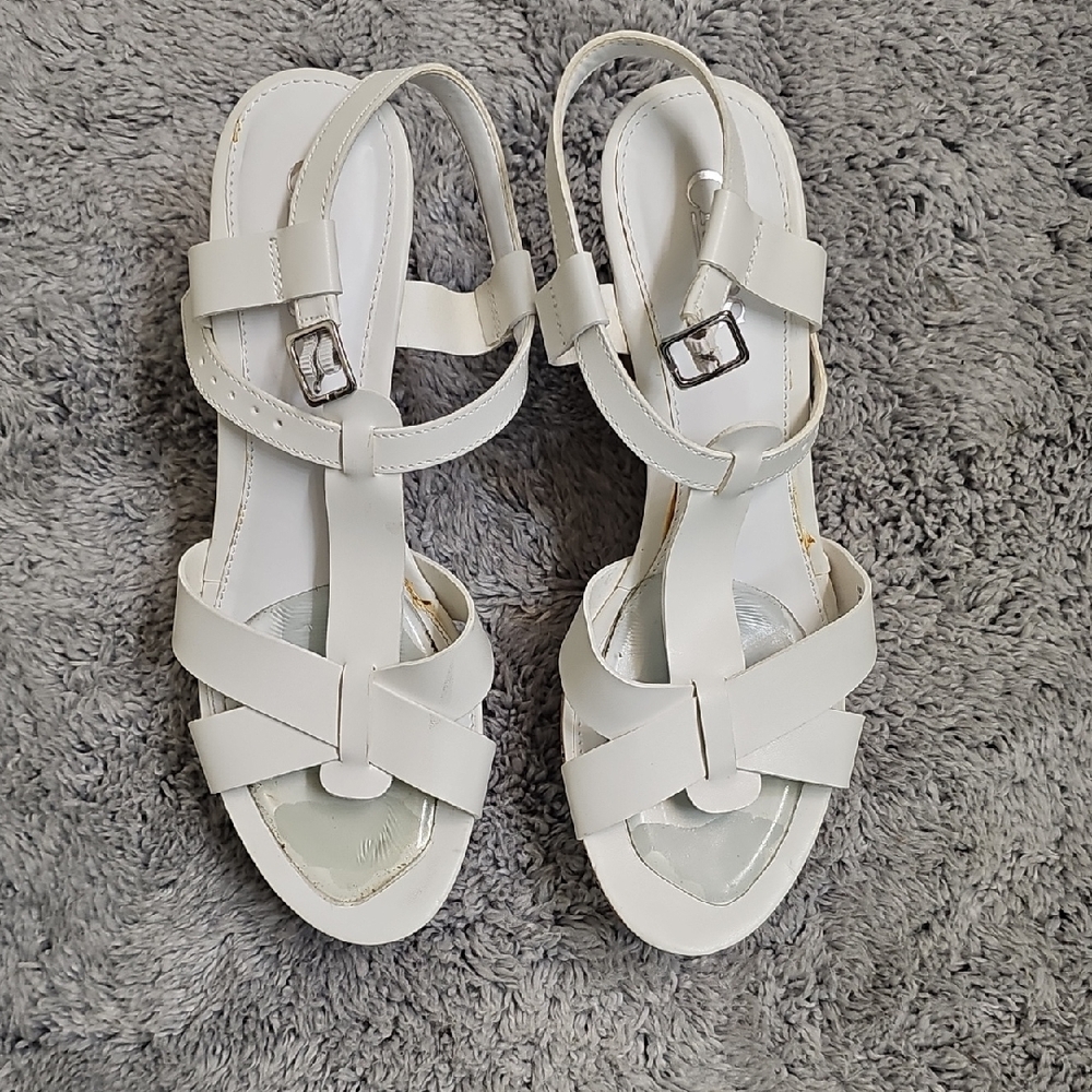 Chaps White Strappy Sandals